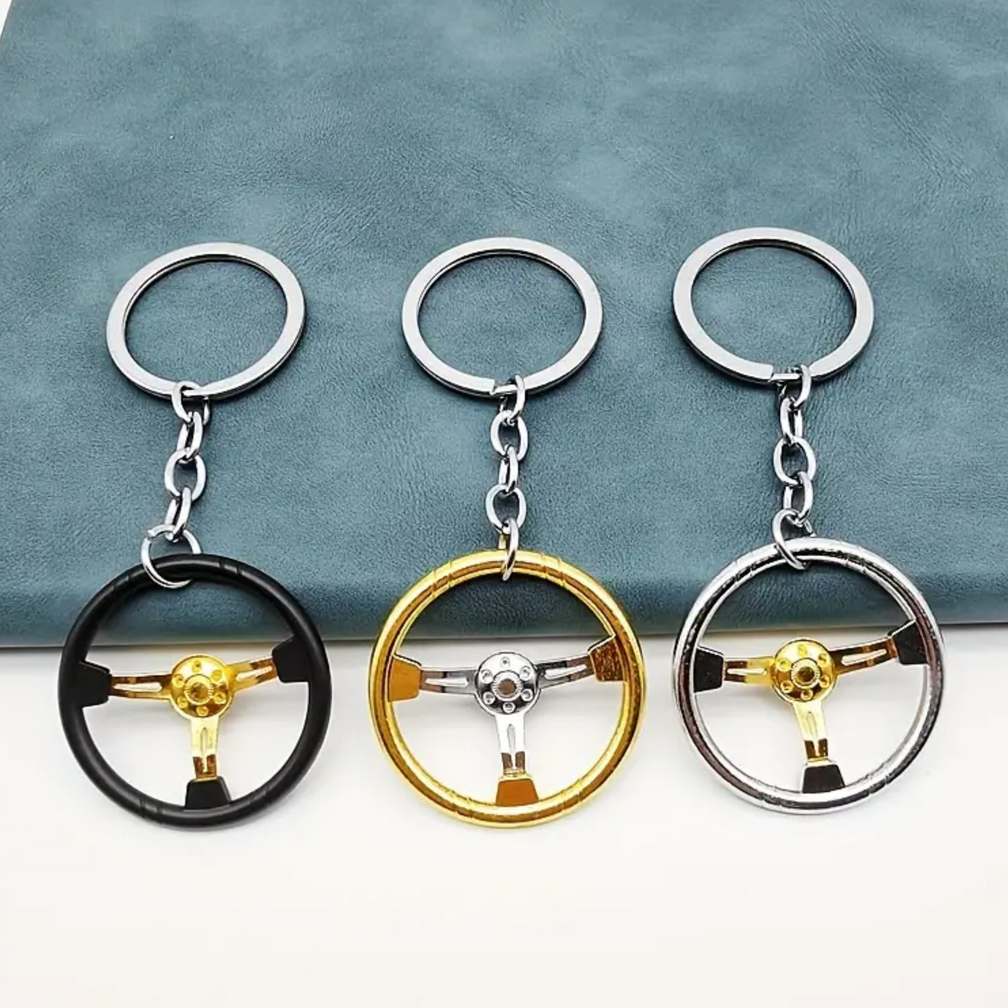 Racing Steering Wheel Charm Keyring