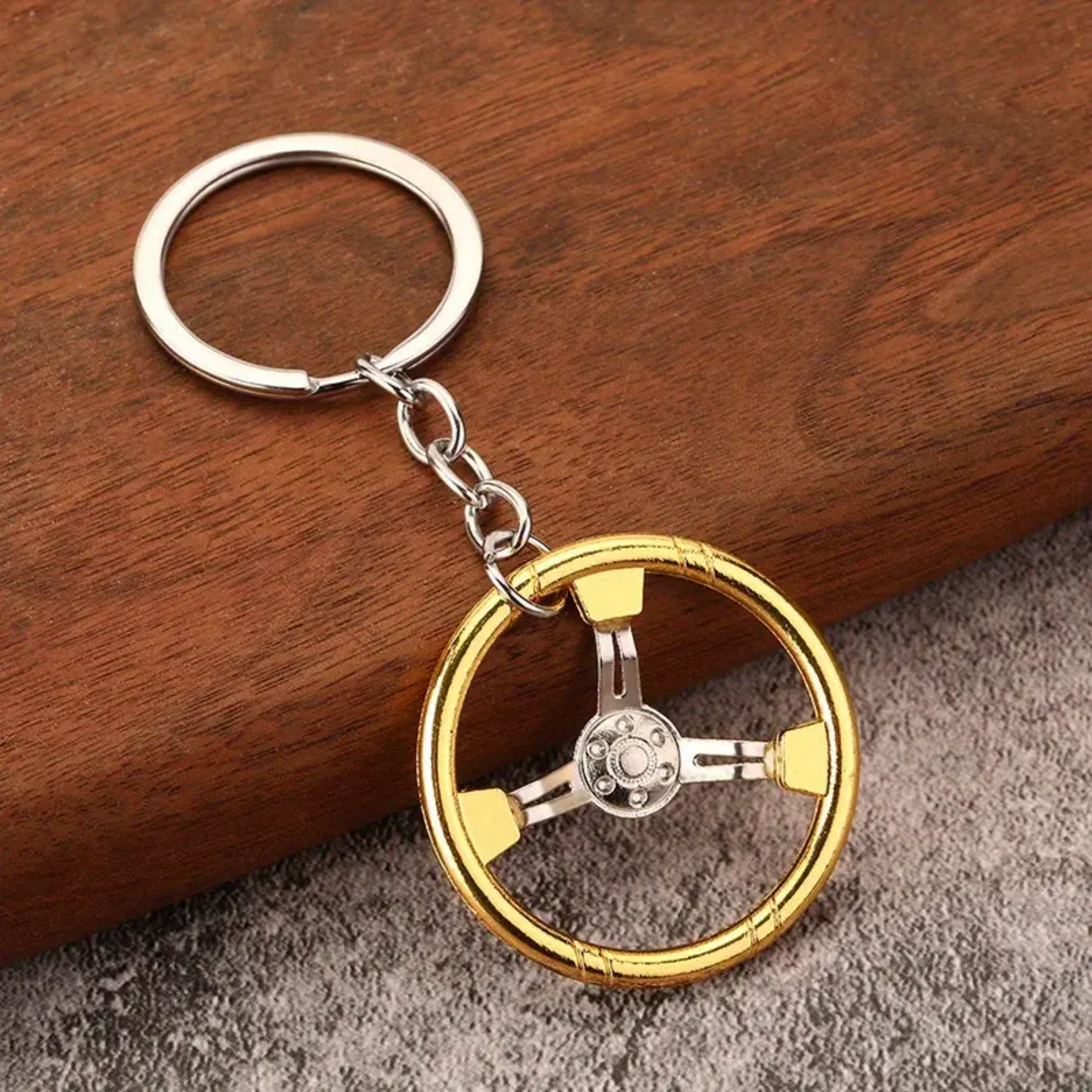 Racing Steering Wheel Charm Keyring