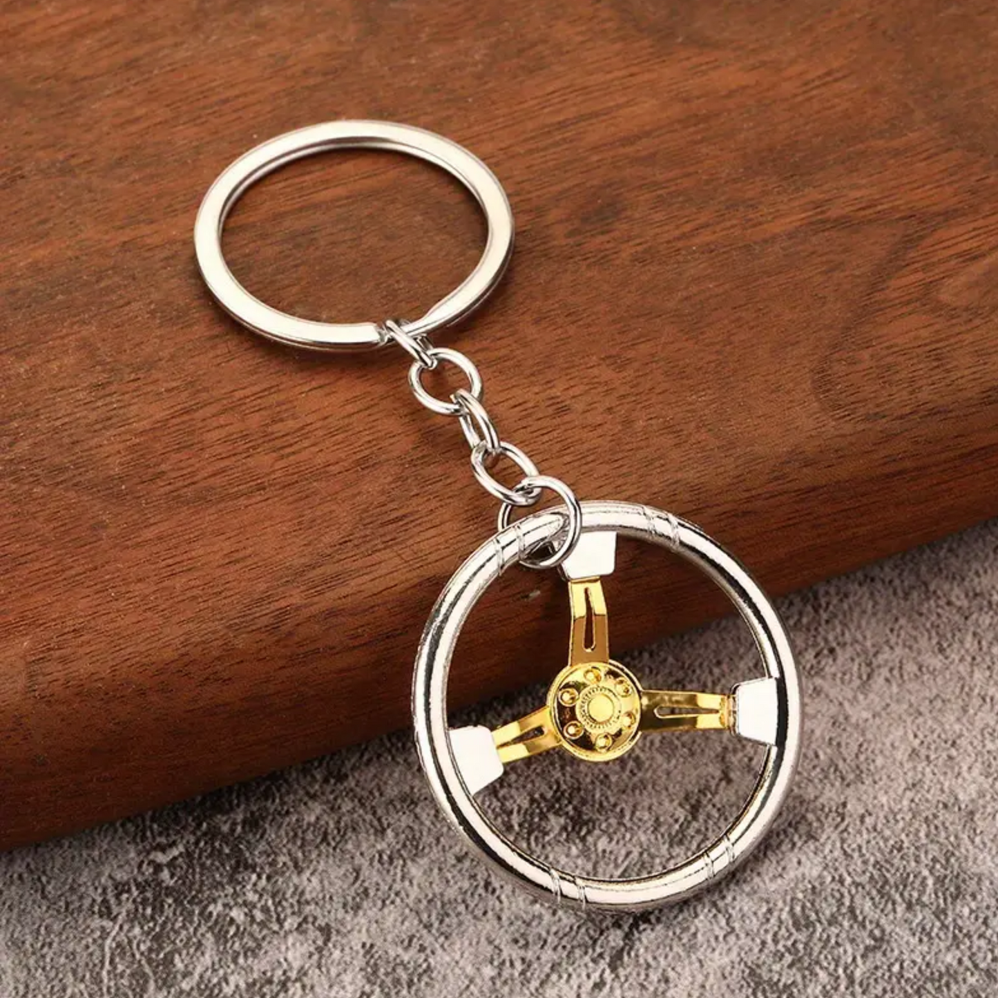 Racing Steering Wheel Charm Keyring